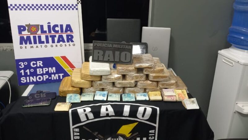 Casal é preso com 20 tabletes de pasta base e cocaína