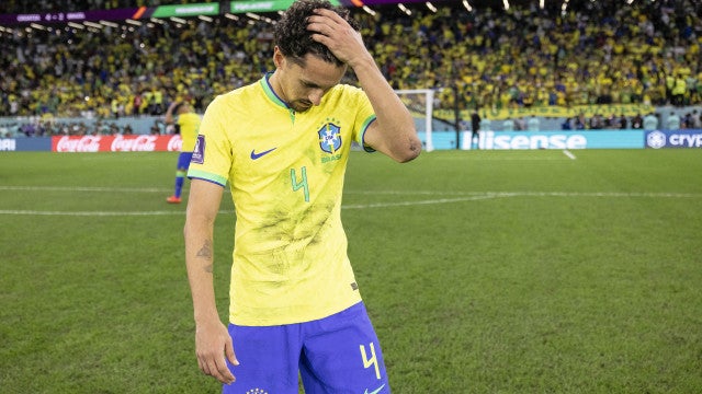 Mulher de Marquinhos conta que zagueiro está ‘devastado’ com a eliminação do Brasil