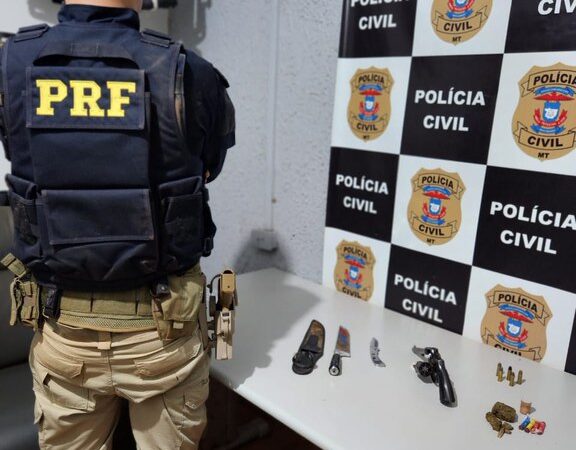Em Nova Santa Helena-MT, PRF apreende condutor por porte ilegal de arma de fogo