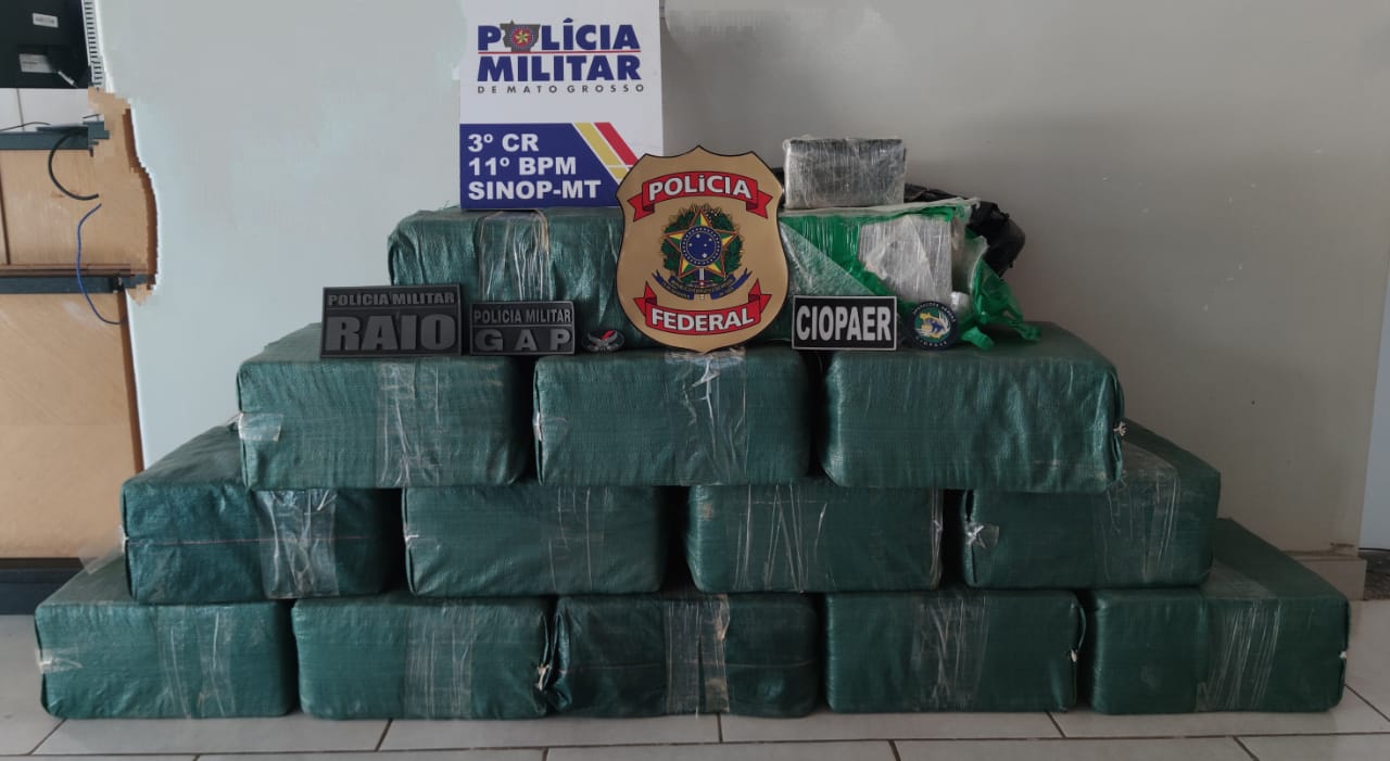 Ação integrada prende piloto e apreende 462 kg de cocaína em aeronave em Sinop