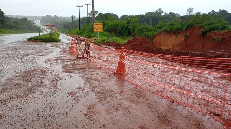 Sorriso: chuvas fortes não aumentaram erosão na MT-242 e prefeitura segue monitorando