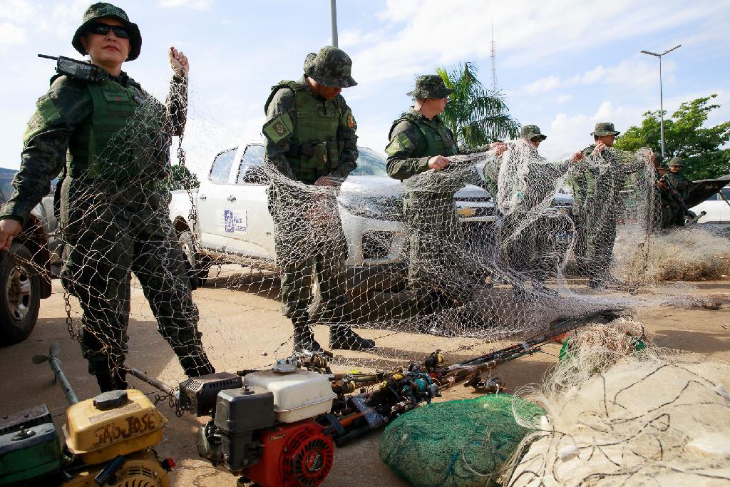Sema apreende mais de 9 km de redes, tarrafas e embarcações durante a proibição da pesca nos rios de MT
