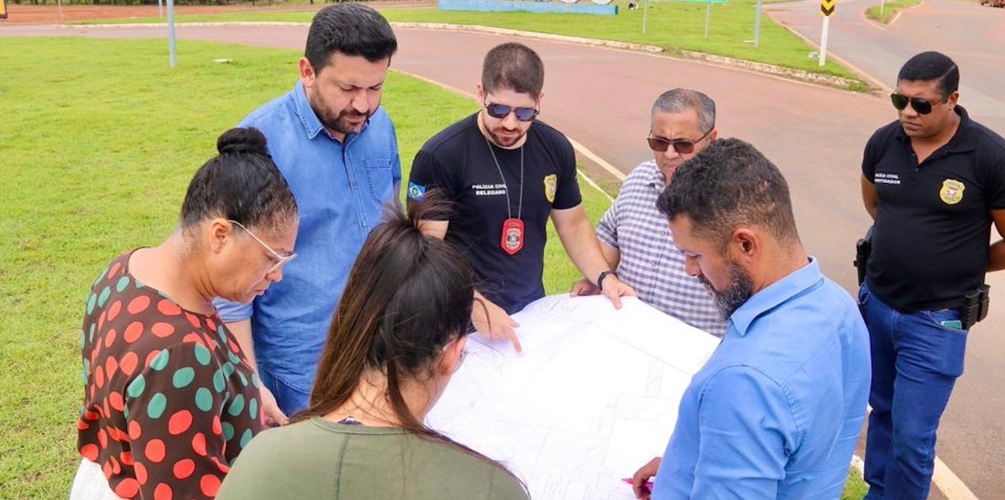 Prefeito e delegado avaliam locais para instalar 95 câmeras de segurança em Colíder