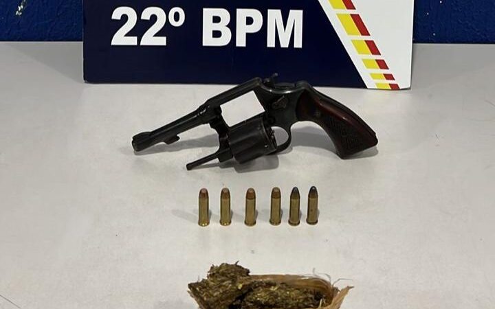 Homem é preso pela PM com arma de fogo e munições em Peixoto de Azevedo