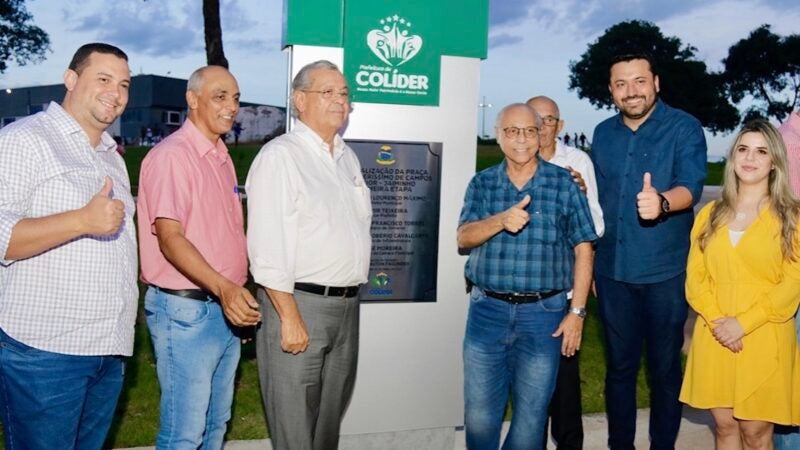 Colíder: prefeito e senadores inauguram modernização de uma das maiores praças
