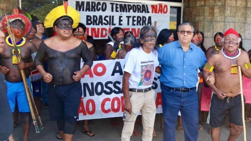 Indígenas protestam no Nortão contra projeto do Marco Temporal