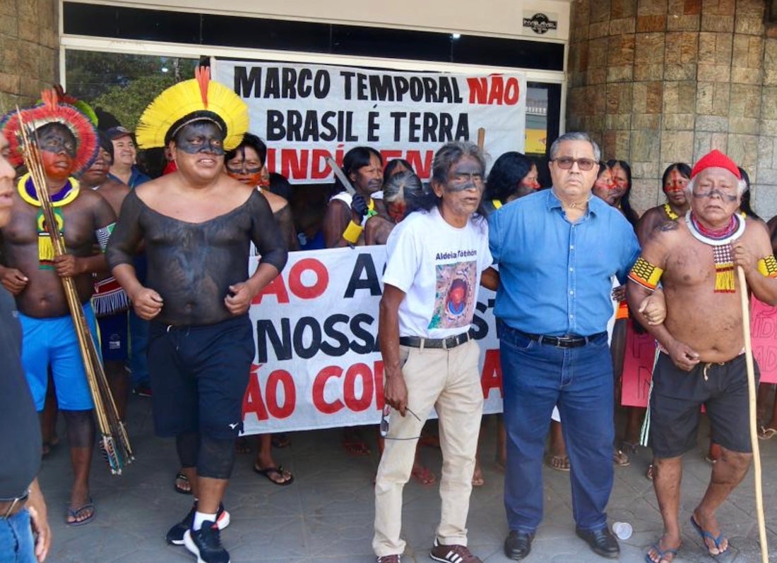 Indígenas protestam no Nortão contra projeto do Marco Temporal