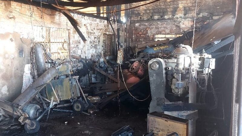 Em Guarantã do Norte  tornearia é destruída parcialmente por incêndio