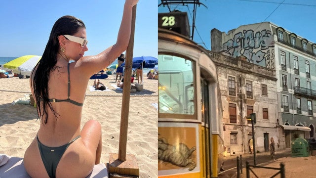 Mariana Goldfarb, ‘ex’ de Cauã Reymond, se diverte em Portual