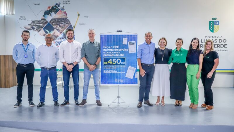 Prefeitura de Lucas lança campanha para incentivar nota fiscal no setor de serviços; R$ 450 mil em prêmios