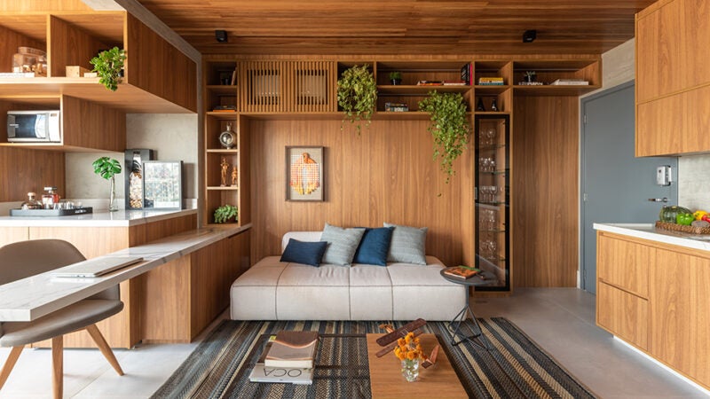 Forro de madeira levam elegância e funcionalidade para os ambientes