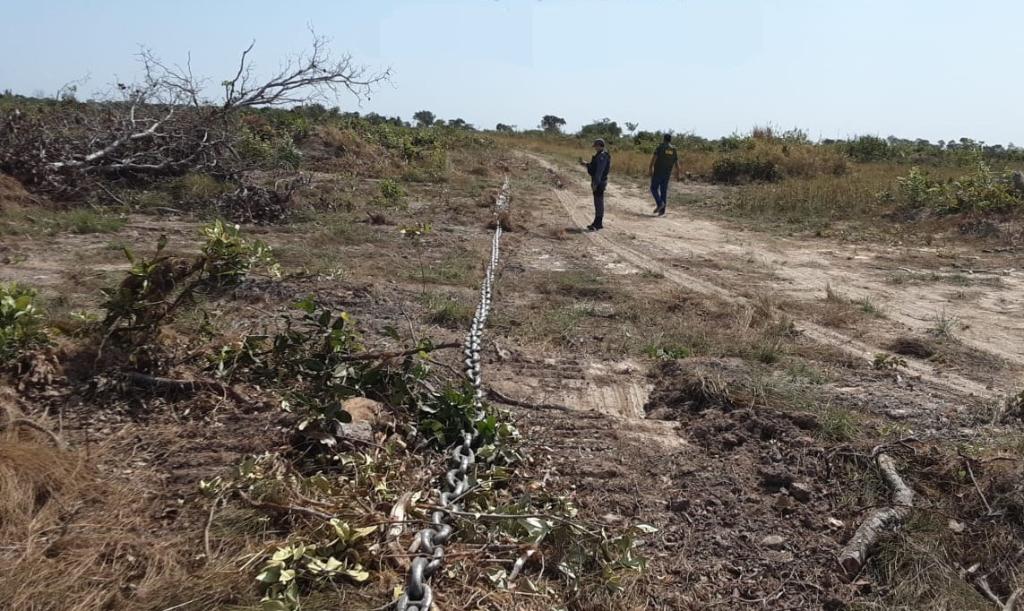 Sema e PM apreendem seis máquinas e correntões em operação contra desmatamento ilegal