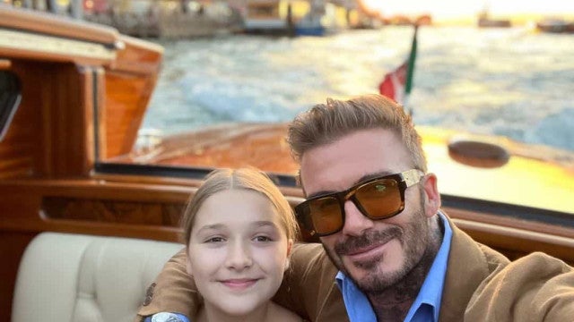 David Beckham mostra a filha o maquiando