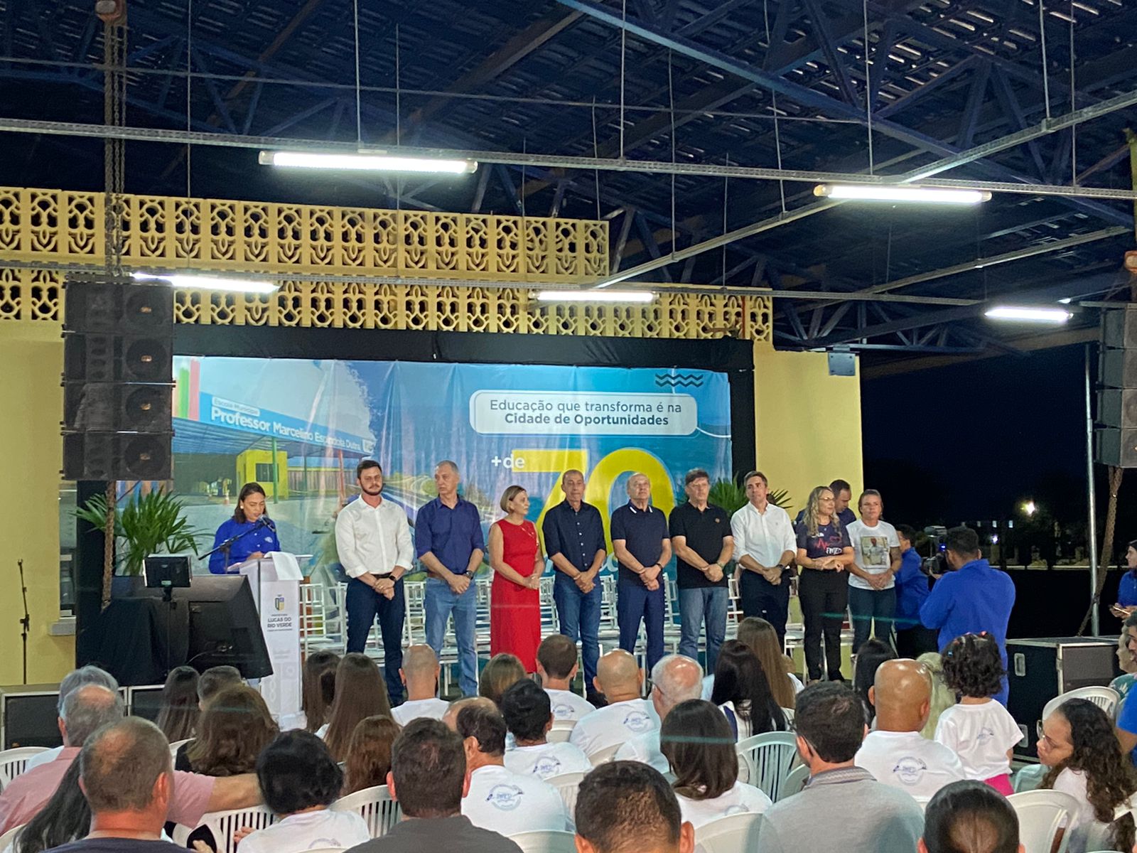 Prefeito, vice-governador e secretário estadual entregam obra de escola em Lucas; R$ 13 milhões em investimentos