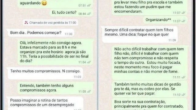 Mulher é discriminada em entrevista de emprego por ser mãe; veja