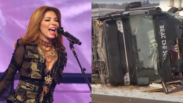 Acidente com equipe de Shania Twain faz 13 feridos; veja as imagens