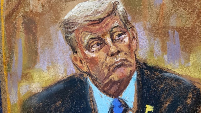 Trump vai a tribunal e comenta retrato: "Tenho de perder peso"