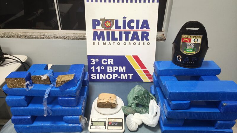 Dupla é presa pela Polícia Militar com 20 quilos de maconha