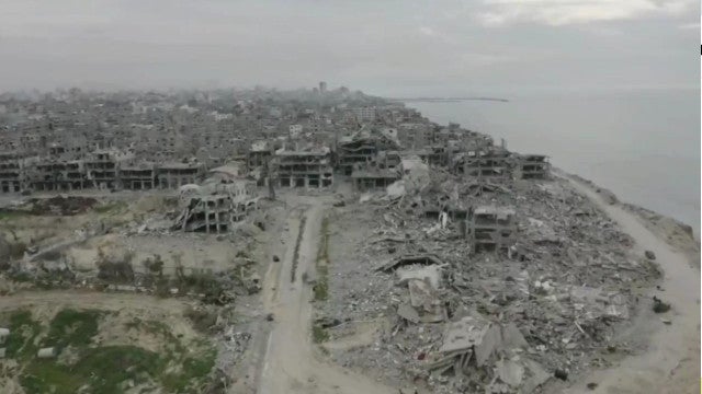Drone capta imagens chocantes da destruição em Gaza
