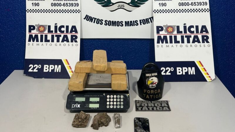 Homem é preso pela PM com quatro tabletes de maconha em Peixoto de Azevedo