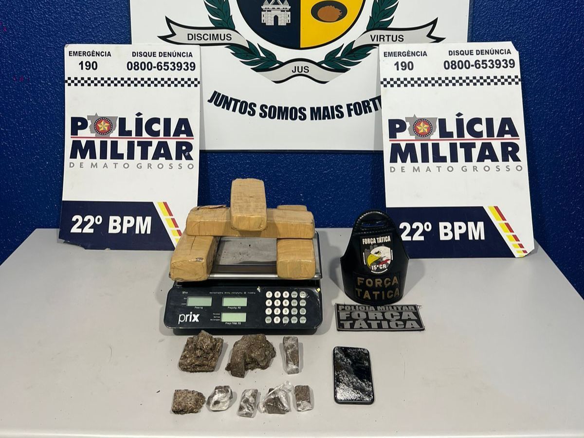 Homem é preso pela PM com quatro tabletes de maconha em Peixoto de Azevedo