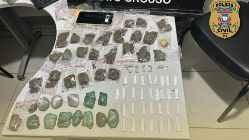 Polícia Civil desarticula ponto de venda de entorpecentes em Guarantã do Norte e prende traficante com 76 porções de drogas