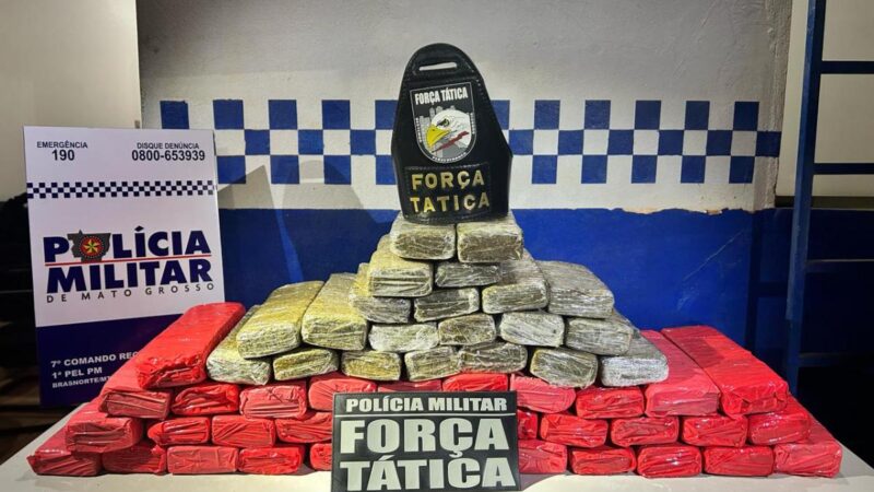 Mulher de 33 anos é presa com 56 quilos de maconha