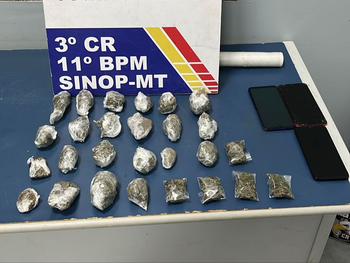 Dupla é presa pela Polícia Militar com 27 porções de maconha