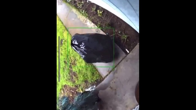 Ladrão se disfarça de saco do lixo para roubar encomenda; veja o vídeo