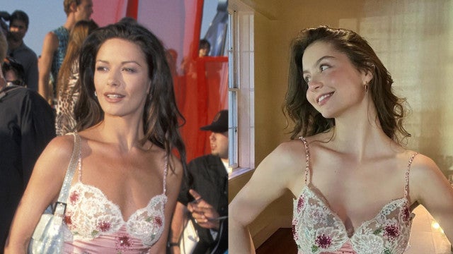 Filha de Catherine Zeta-Jones resgata vestido usado pela mãe há 25 anos