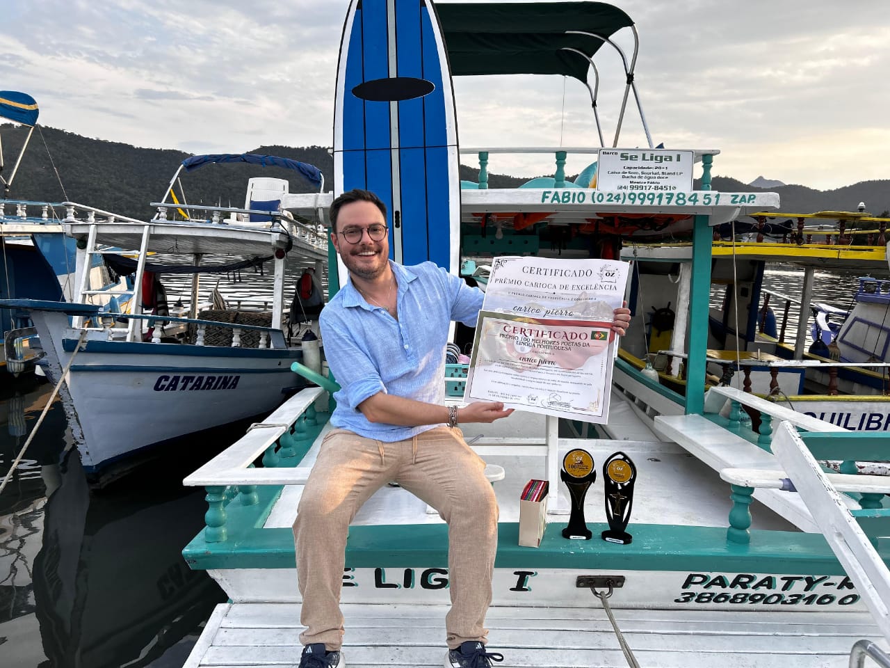 Enrico Pierro celebra dupla premiação e lança nova coletânea de poemas com seu pai na Flip-Paraty