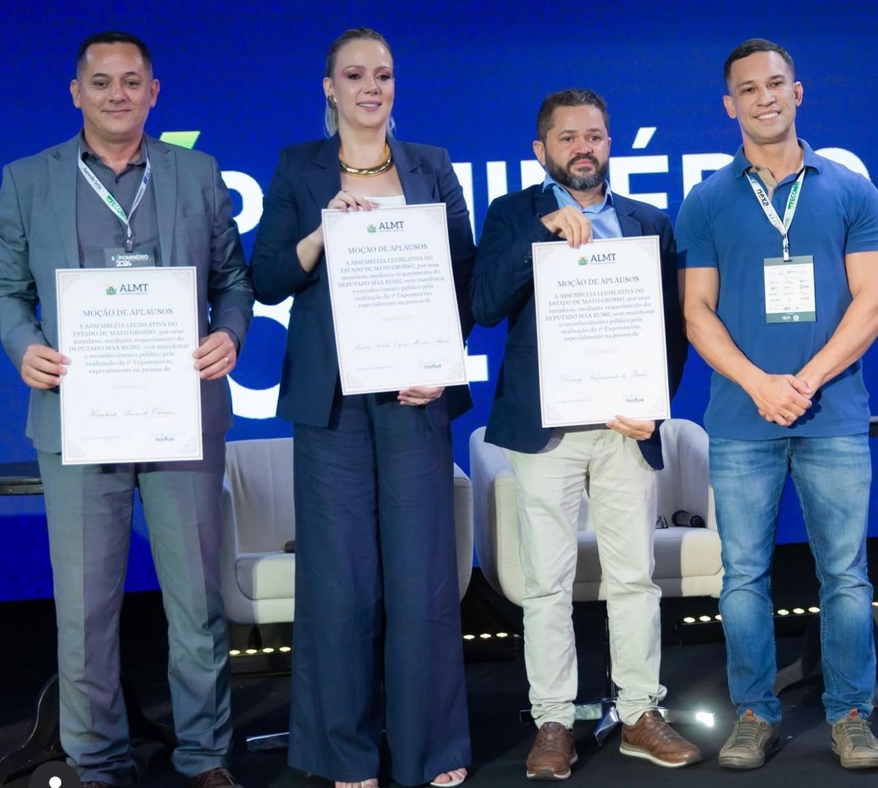 Organizadores da 2ª Expominério são homenageados pelo deputado Max Russi