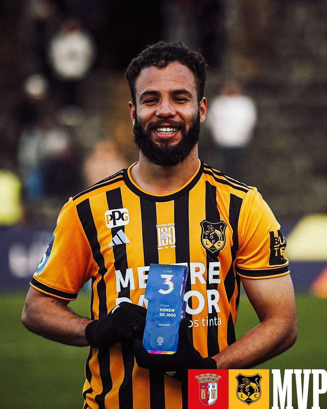 Com direito a gol e troféu de melhor da partida, Renato Soares vibra com vitória do Lusitânia em Portugal