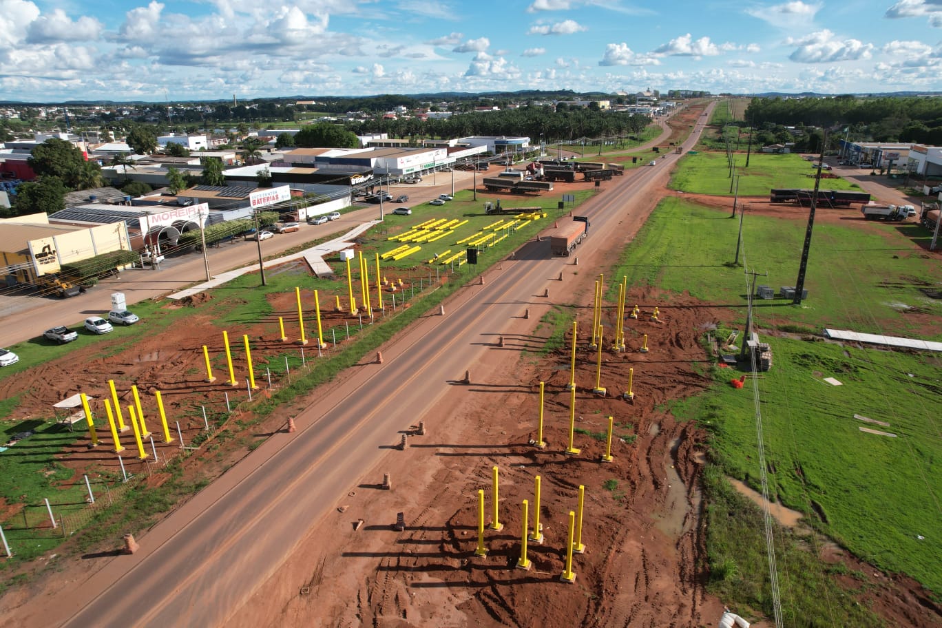 Neste domingo, tráfego na BR-163 será alterado em Matupá para instalação de passarela