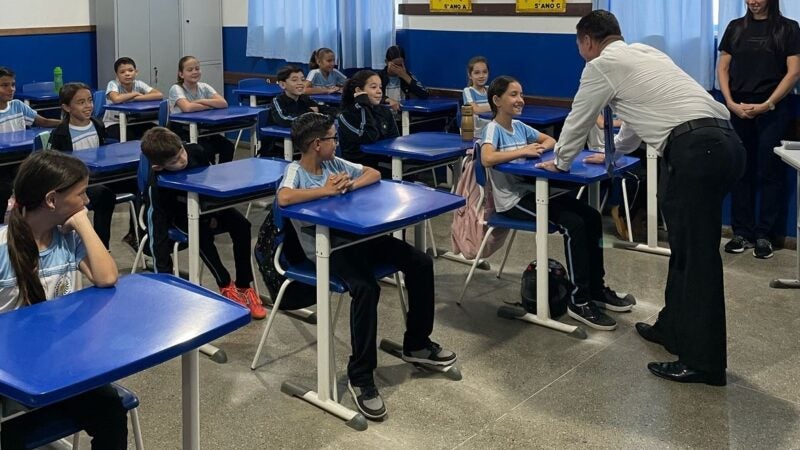 Prefeito de Guarantã do Norte visita Escola Estrelinha do Norte em ação do Projeto Escola Segura da Polícia Militar