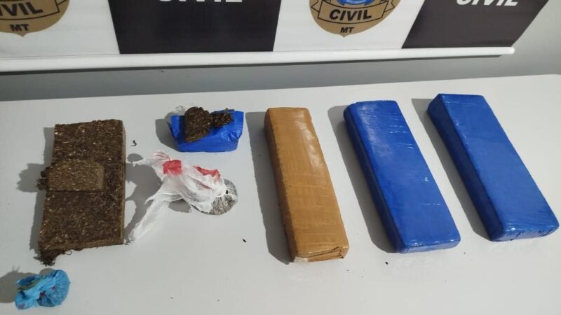 Investigação da Polícia Civil culmina na apreensão de cerca de 5kg de droga em Matupá