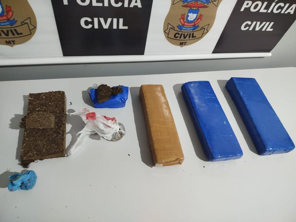 Investigação da Polícia Civil culmina na apreensão de cerca de 5kg de droga em Matupá