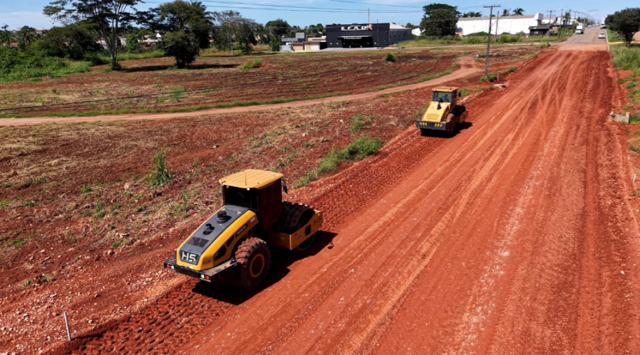 Avançam obras de pavimentação em avenida de Matupá