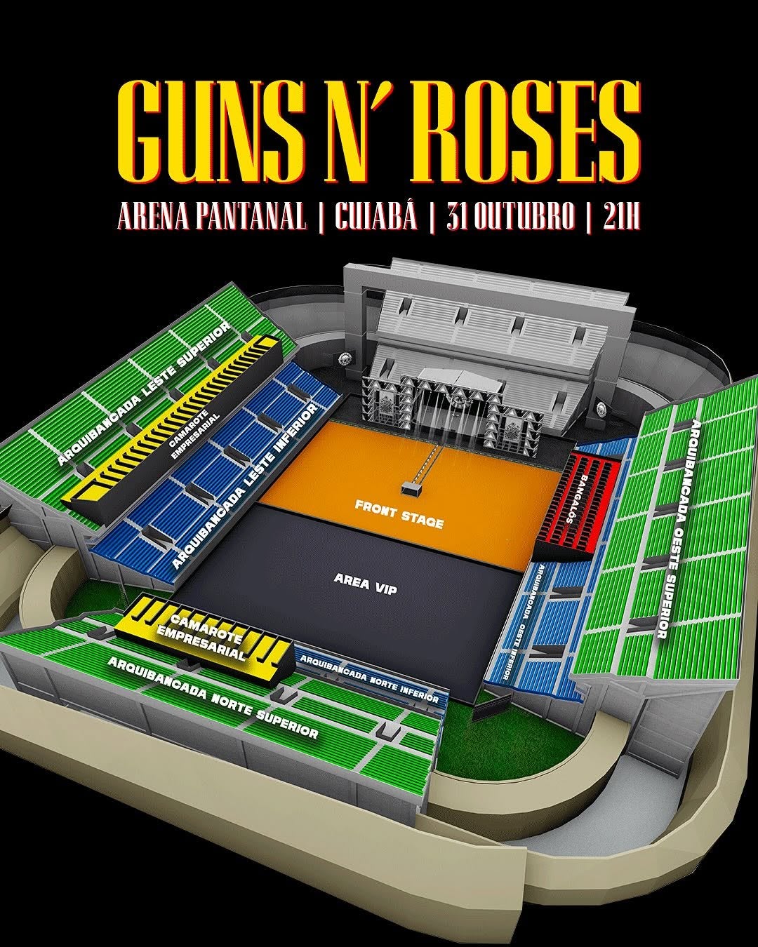 Venda de ingressos para Guns N’ Roses abre nesta terça-feira; saiba como comprar