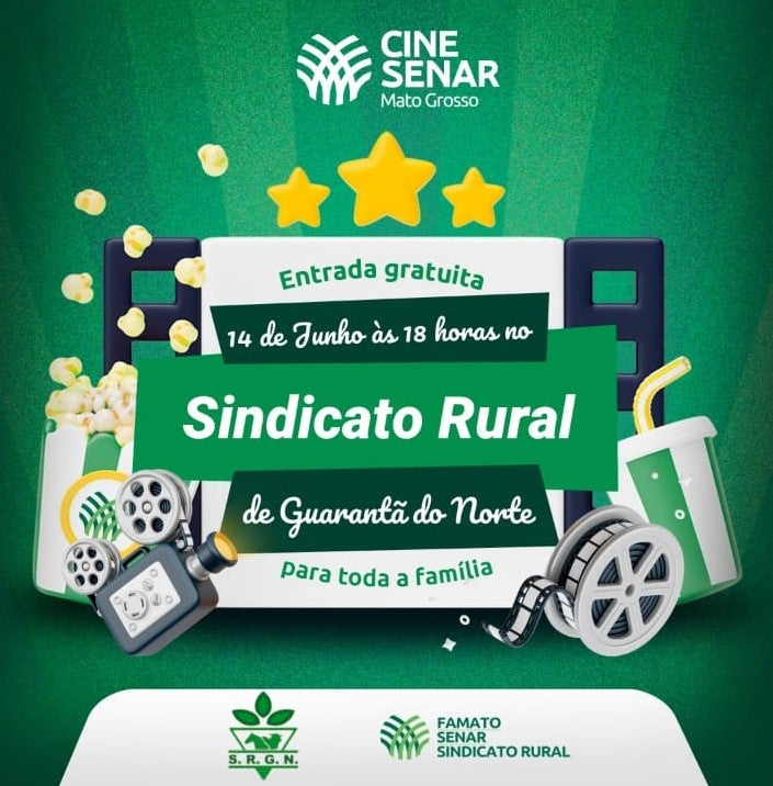 Sindicato Rural e Senar apresentam hoje o Cine Senar em Guarantã do Norte