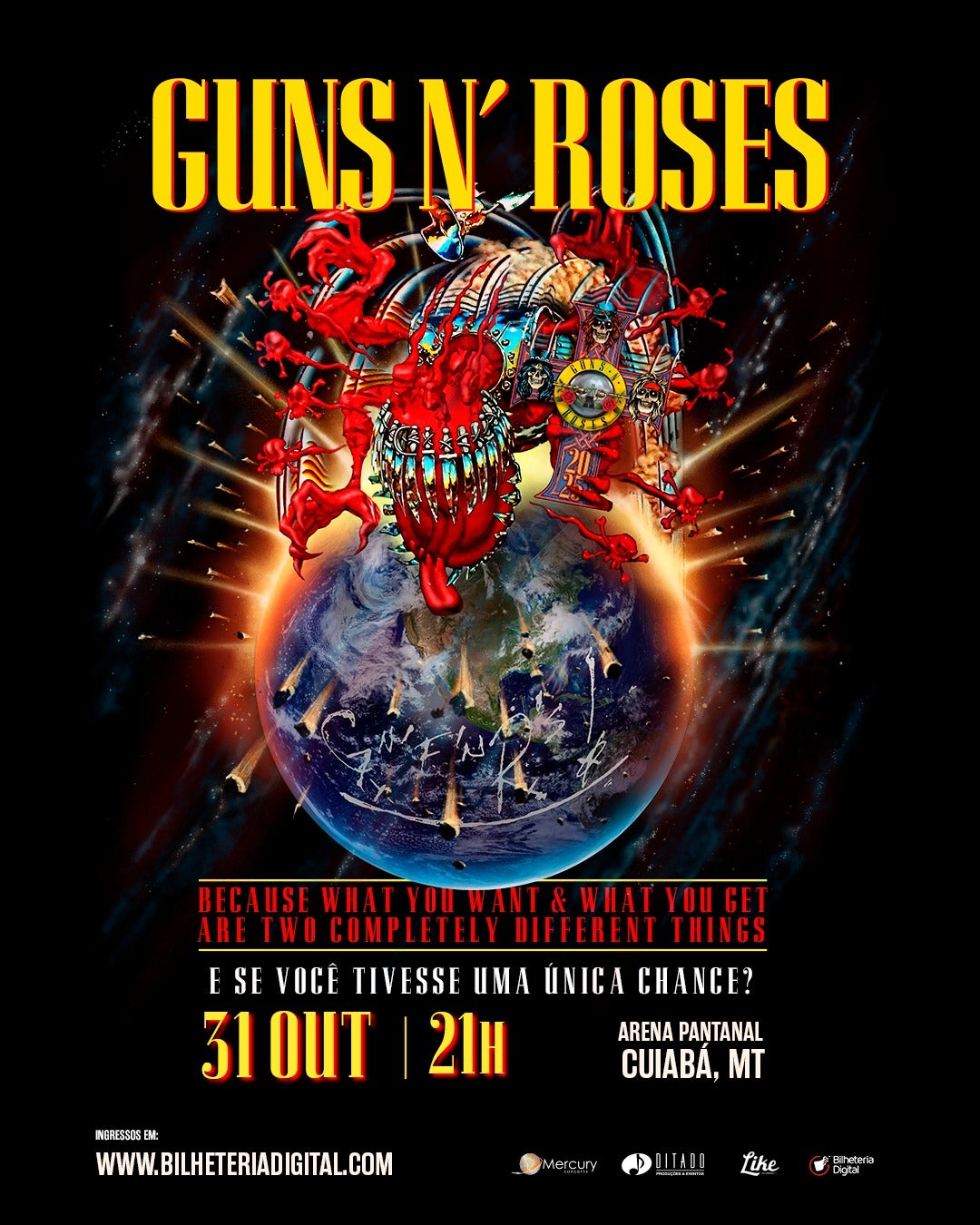 Expectativa cresce para show do Guns N’ Roses em Cuiabá