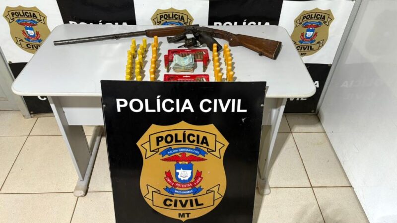 Polícia Civil apreende armas em carreta e prende caminhoneiro em Guarantã do Norte