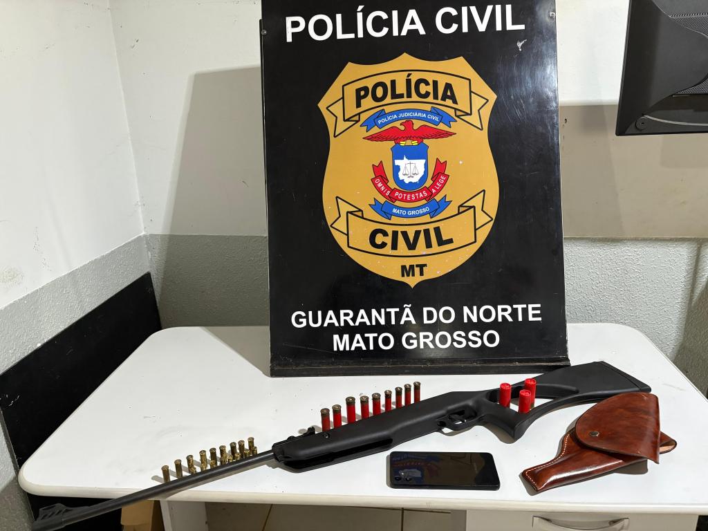 Polícia Civil cumpre busca e apreensão de arma de fogo e munições em Guarantã do Norte