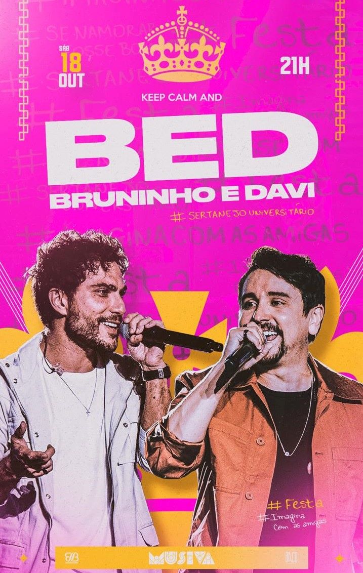 Bruninho e Davi comandam noite de sertanejo universitário na Musiva neste sábado (18)
