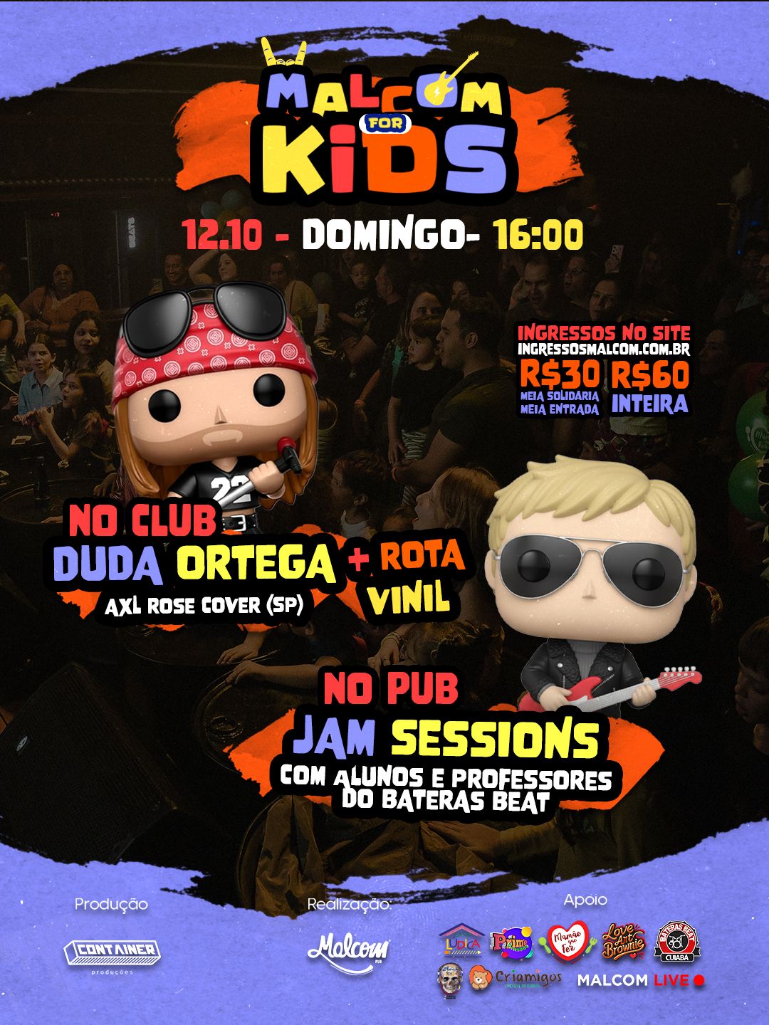 Malcom For Kids celebra o Dia das Crianças com rock, brincadeiras e atrações especiais