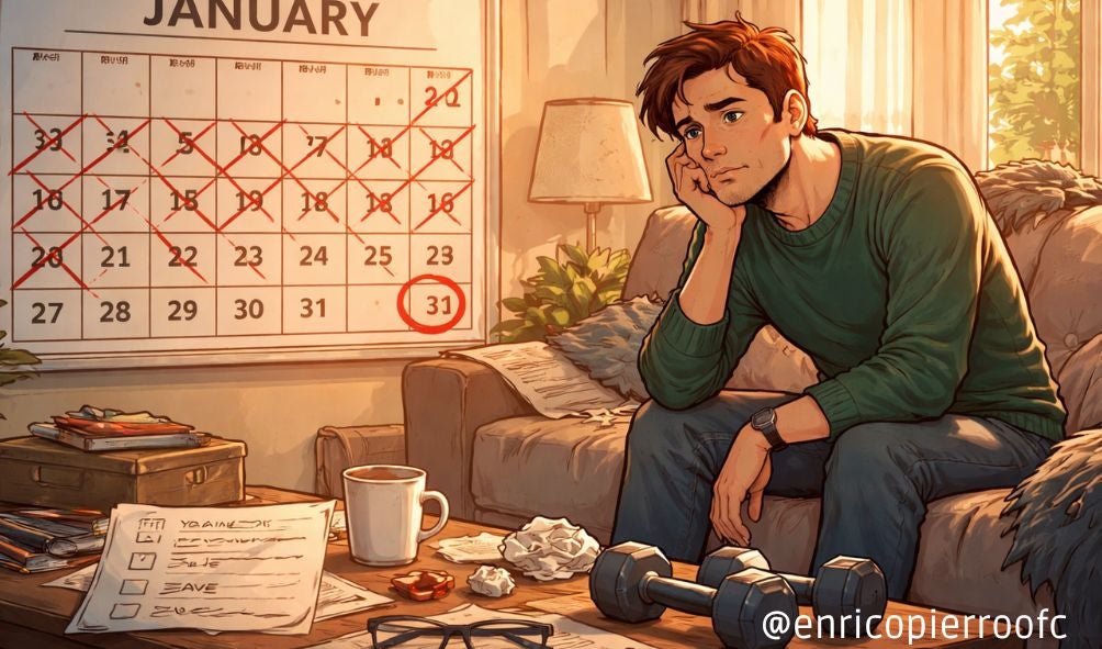 A falsa promessa do início de ano (“ano novo, eu velho.”)