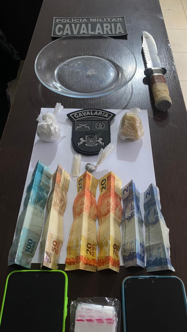 Policia Militar de Guarantã do Norte prendeu casal comercializando droga