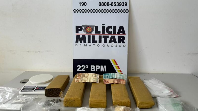 Policia Militar prende homem com entorpecente