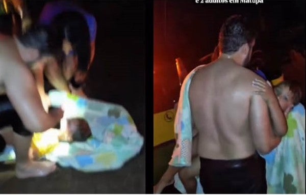 PM de folga salva família de carro submerso durante alagamento em Matupá