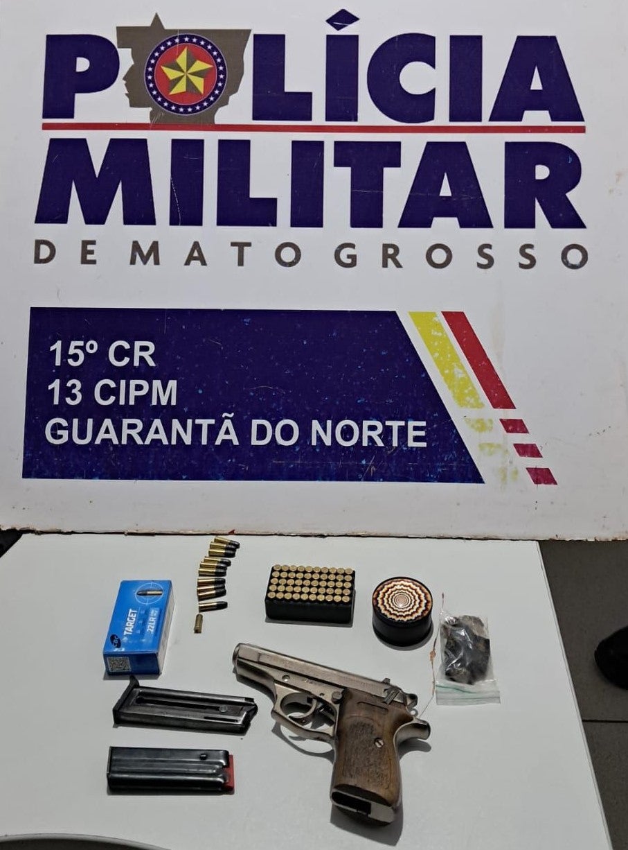 Policia Militar prendeu homem por violência domestica, droga e arma